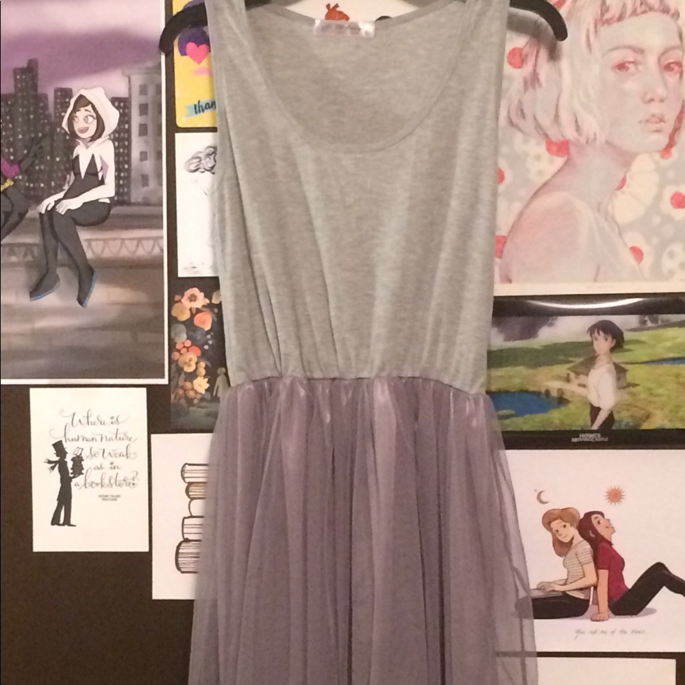 Tank dress with tulle skirt